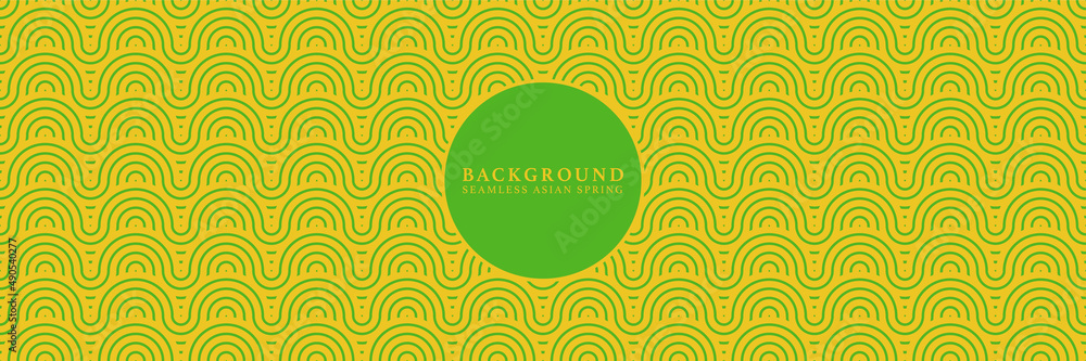 Asian background motif in oriental geometric style. Yellow green ...