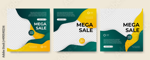 Modern universal social media post template. Web banner, flyer or poster for ads offer sale promotion marketing. Design for travel, business, food menu, fashion, creative digital agency.