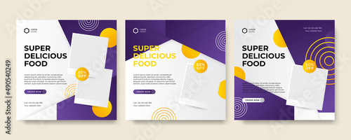 Modern universal social media post template. Web banner, flyer or poster for ads offer sale promotion marketing. Design for travel, business, food menu, fashion, creative digital agency.