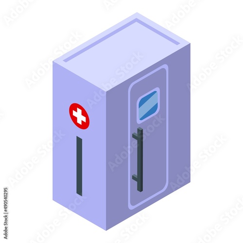 Fluorography room icon isometric vector. Medical roentgen. Ultrasound device