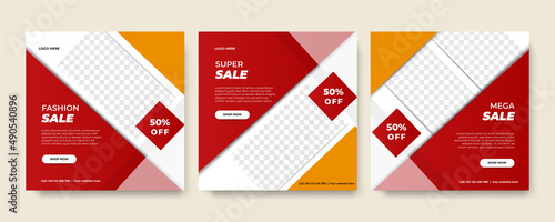 Modern universal social media post template. Web banner, flyer or poster for ads offer sale promotion marketing. Design for travel, business, food menu, fashion, creative digital agency.