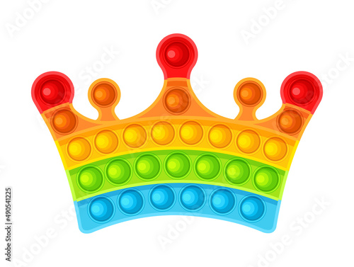 Antistress toy. Royal crown. Vector flat illustration isolated