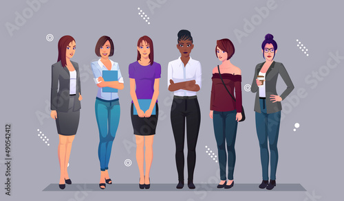 Business Women Character Collection Wearing Modern Cloths in Stylish Design