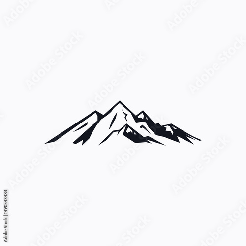 silhouette mountain logo vector design illustration, simple mountain vector design template, Mature Mountain logo vector design inspiration for explore, summit and expedition business.