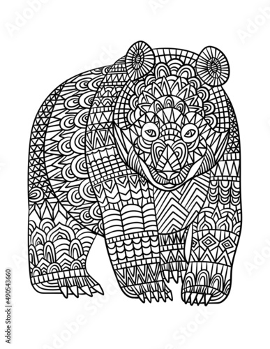 Bear Mandala Coloring Pages for Adults photo
