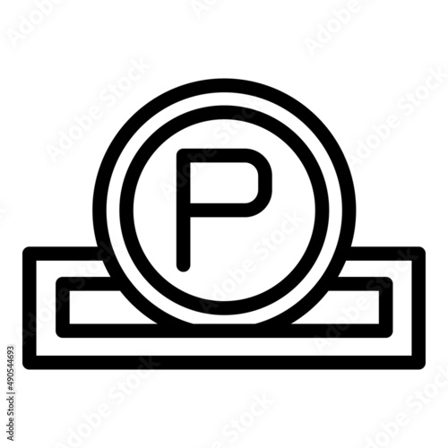 Parking coin icon outline vector. Car traffic. Vehicle zone