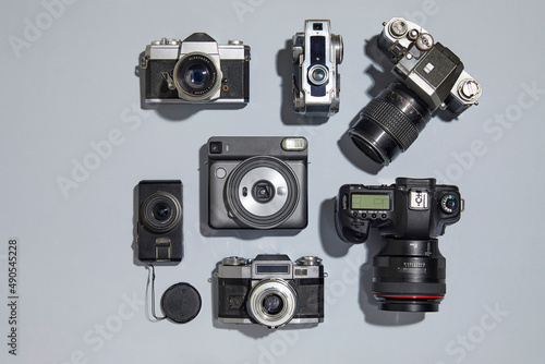 Set of vintage cameras