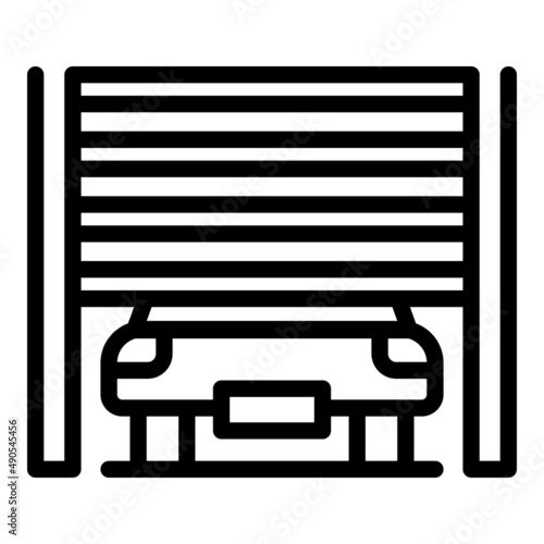 Open car garage icon outline vector. Place park. Area zone