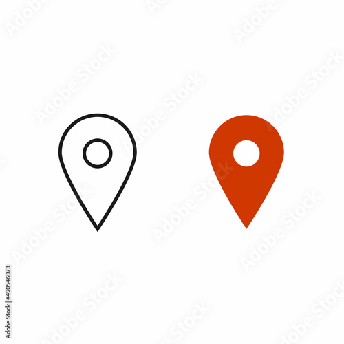 Map pin, marker location vector icon