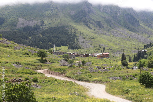 A beautiful landscape from the Elevit plateau  of Rize in Black Sea region of Turkey. photo