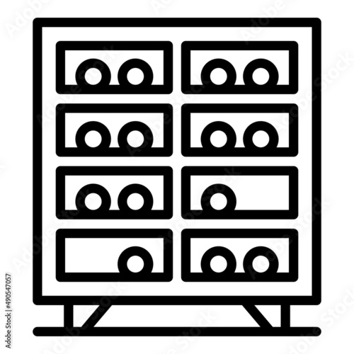 Wood wine cabinet icon outline vector. Bar liquor. Winery rack