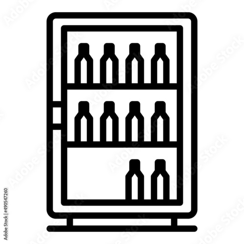 Winery store cabinet icon outline vector. Wine shelf. Wood bar