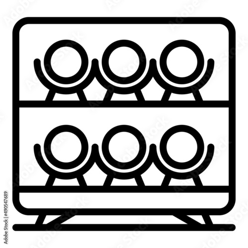 Shop winery rack icon outline vector. Wine cabinet. Interior bar