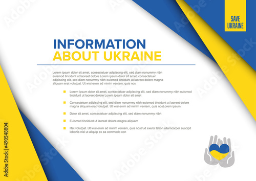 Save support Ukraine conceptual illustration flyer poster template