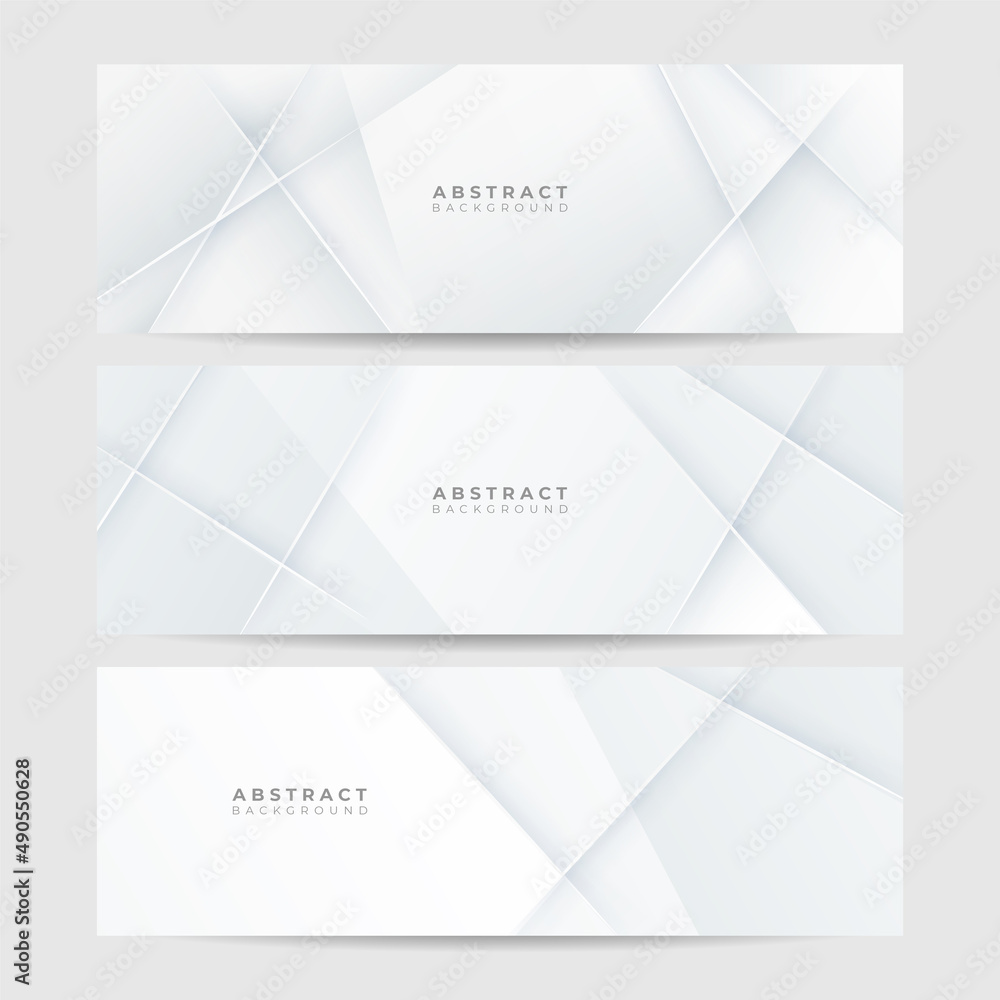 Naklejka premium Vector abstract graphic design banner pattern background template. White abstract banner background