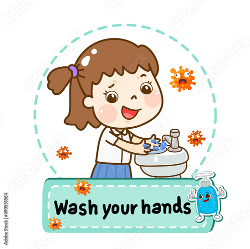 Cartoon Wash Your Hands 