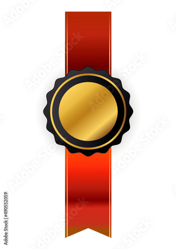 luxury golden quality label sign collection set. Illustration