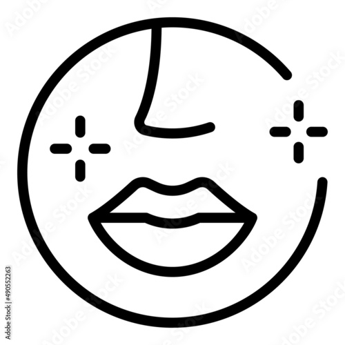 Face hair removal icon outline vector. Laser epilation. Skin cream