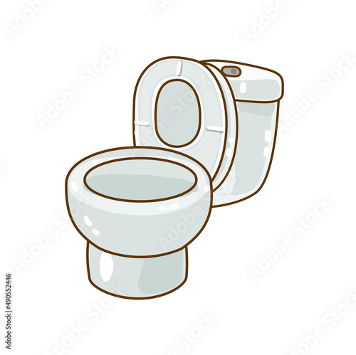 Cartoon little kid in the toilet.