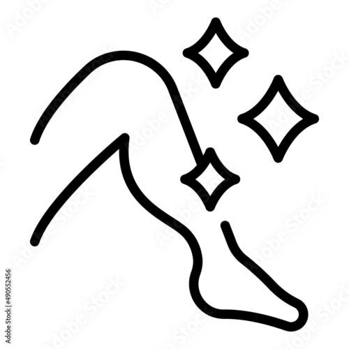 Leg skin care icon outline vector. Laser epilation. Hair treatment