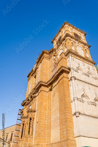 View of the Maria Santissima delle Vittorie Cathedral in Piazza Armerina, Enna, Sicily, Italy, Europe