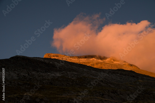 Ordesa valley Mountains at sunset