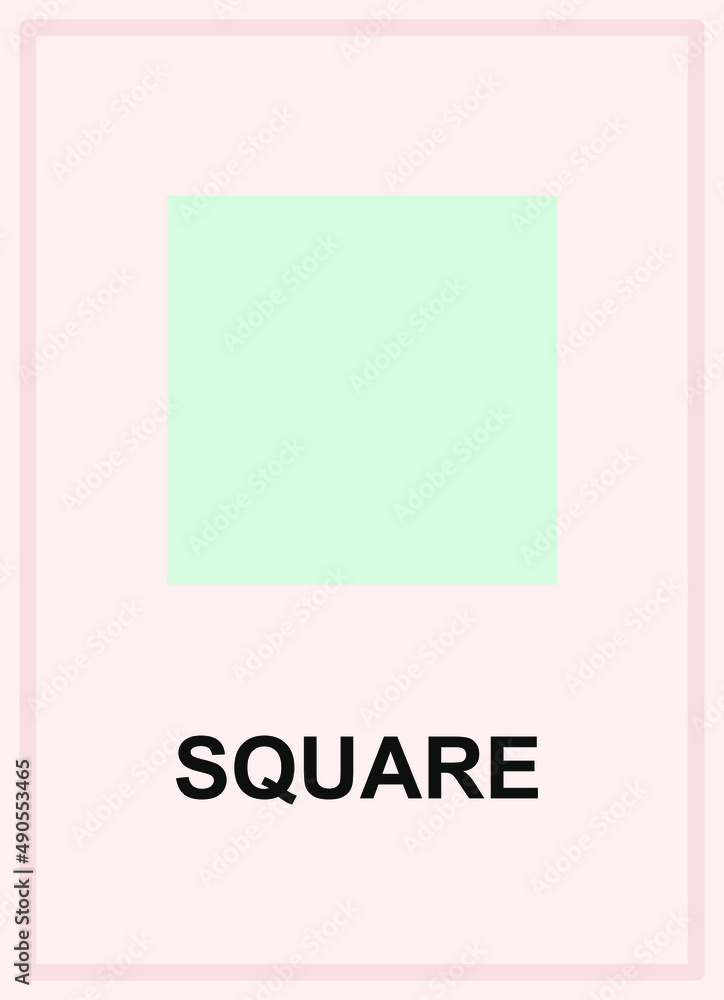 Training cards with basic geometric shapes. Educational material for preschool kids Training cards with basic geometric shapes. Educational material for preschool kids