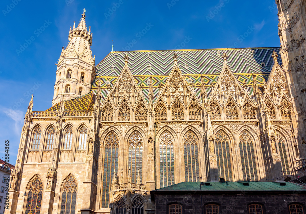 Naklejka premium Roof of Stephen's cathedral on Stephansplatz square in Vienna, Austria