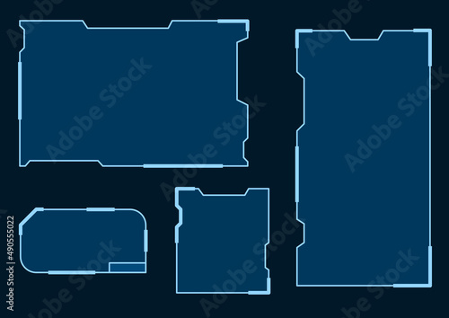 Blue Technology Menu User Interface Design Vector. the means by which the user and a computer system interact, in particular the use of input devices and software.