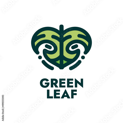 green leaf nature logo concept design illustration