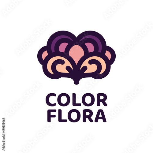color flora flower nature logo concept design illustration