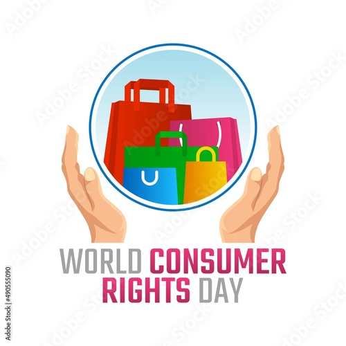 vector graphic of world consumer rights day good for world consumer rights day celebration. flat design. flyer design.flat illustration.