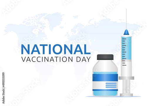 vector graphic of national vaccination day good for national vaccination day celebration. flat design. flyer design.flat illustration.