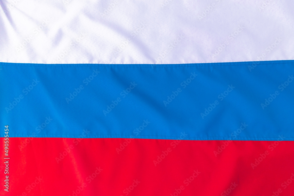 Fototapeta premium Russian National Flag, fabric material