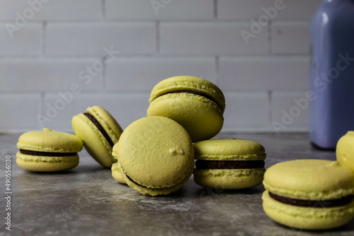 Franch macarons on a table