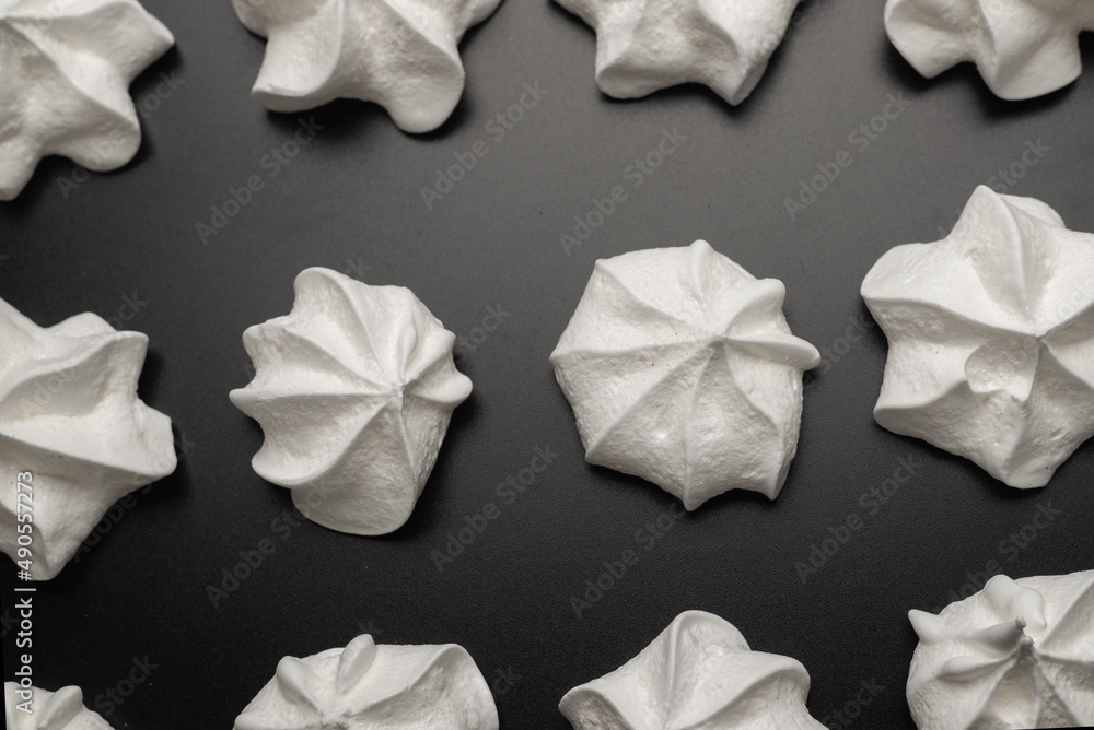 White tasty meringue, homemade dessert. White tasty meringue, homemade dessert.
