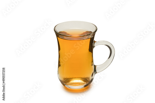A turkish glass of tea isolated on white background.