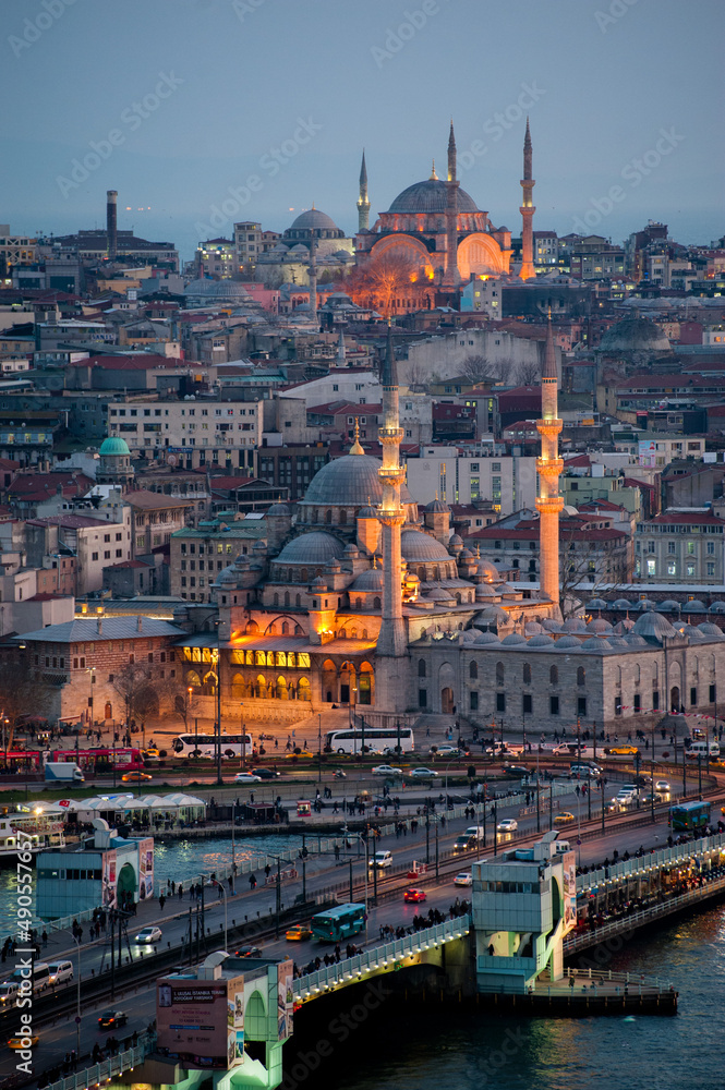 View of sunset in Istanbul from the Galata Tower