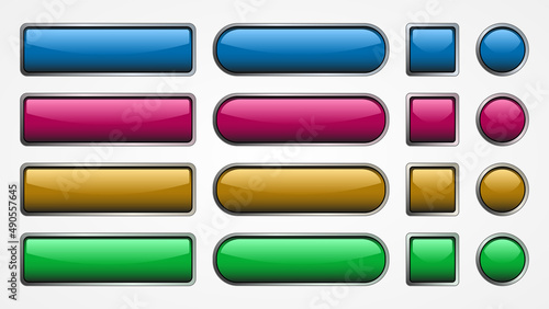 Set of the different buttons for website.