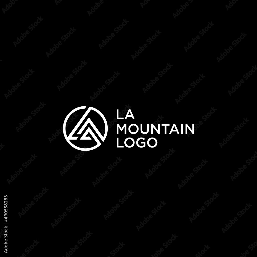 LA MOUNTAIN IN CIRCLE LOGO DESIGN LA MOUNTAIN IN CIRCLE LOGO DESIGN