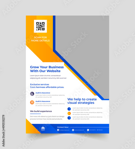 Business Flyer Corporate Flyer Template Geometric shape Flyer Circle Abstract Colorful concepts (ID: 490558279)