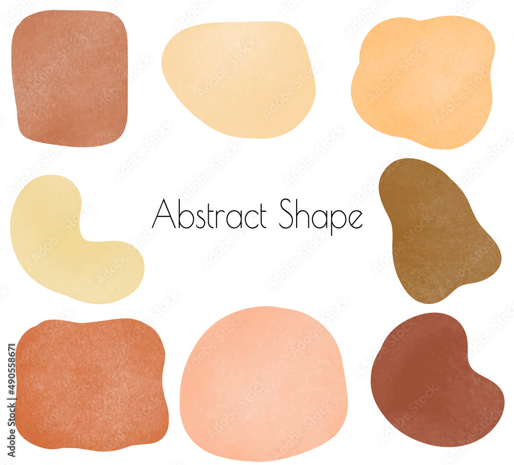 Hand drawn Earth tones color pencil style abstract shape Hand drawn Earth tones color pencil style abstract shape