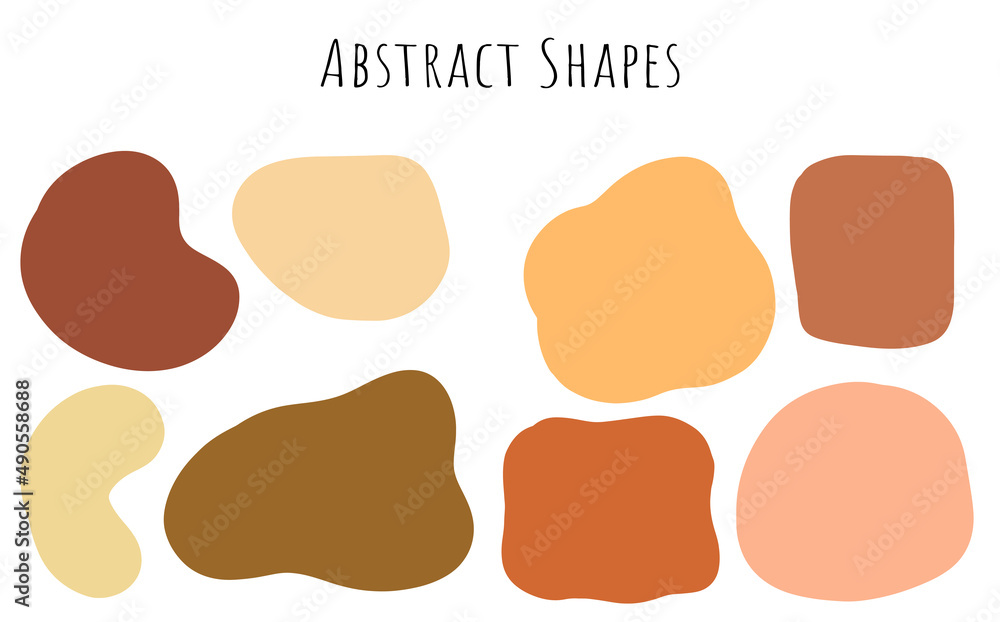 Hand drawn abstract shape earth tones flat style vector Hand drawn abstract shape earth tones flat style vector