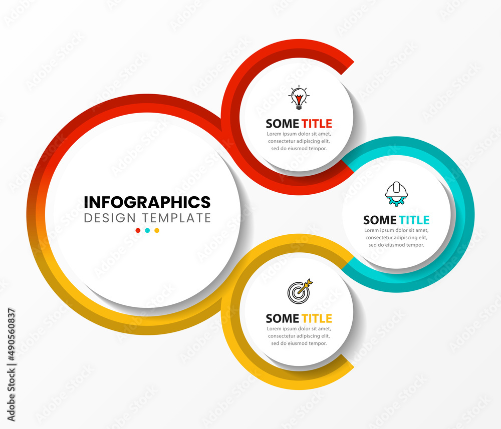 Infographic template with icons and 3 options or steps. Circle Infographic template with icons and 3 options or steps. Circle