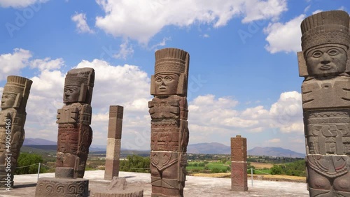 Tula Warrior Atlantes, ancient Toltec Columns in Mexico