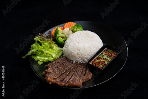 main dish food with grilled...