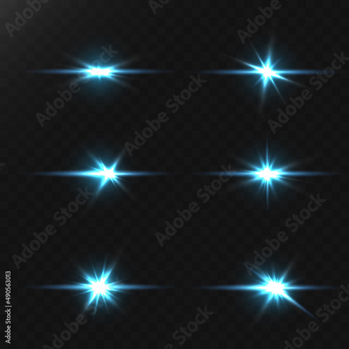 Purple horizontal highlights. Laser beams, horizontal beams of light. Beautiful light flashes. Glowing stripes on a dark background. Glowing abstract sparkling background.
