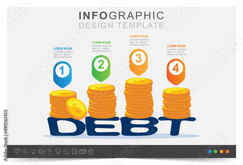 Loan and debt, modern infographic template, presentation business infographic template, icon set