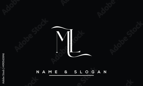 ML,  LM,  M,  L   Abstract  Letters  Logo  Monogram
