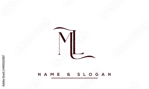 ML,  LM,  M,  L   Abstract  Letters  Logo  Monogram